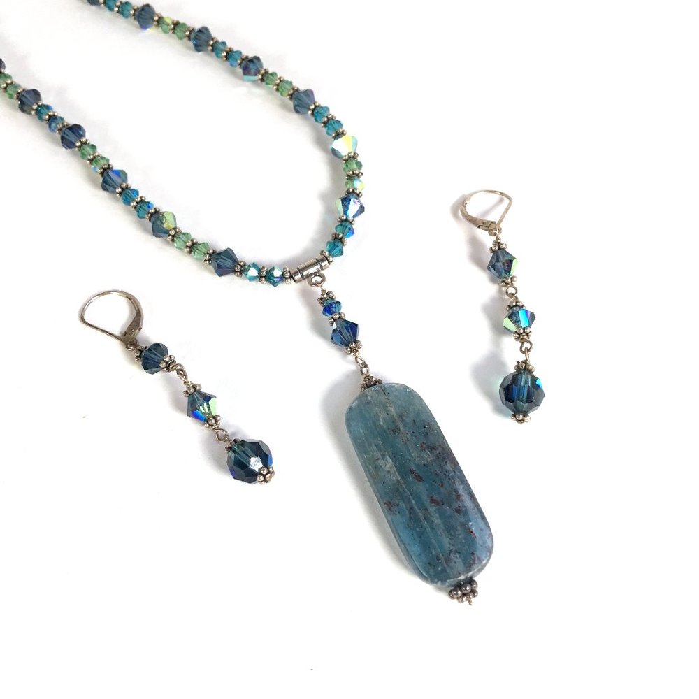 Labradorite Necklace & Earring Set Sterling Silver